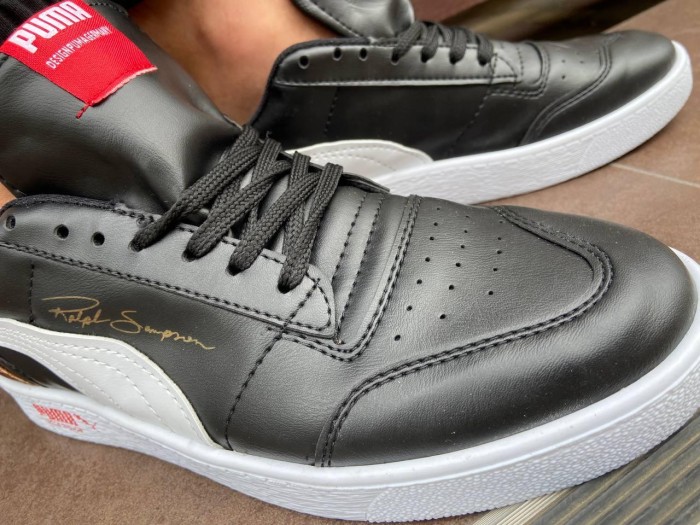 Мужские кеды Puma натуральная кожа Черный 40см.