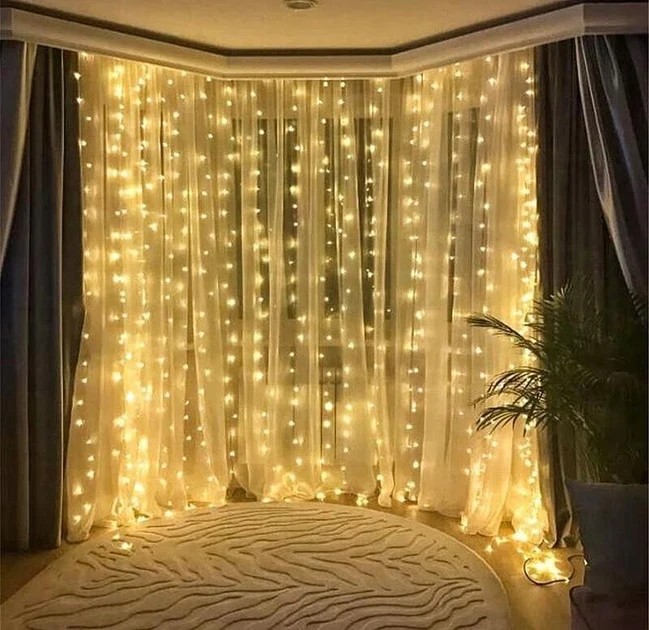 УЦЕНКА! Светодиодная гирлянда штора водопад 240LED 2 *2 метра led (Нет упаковки 2418)