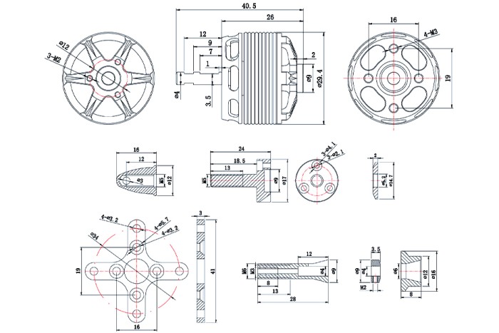 Мотор T-Motor AS2308 KV1450 3S 275W для літаків