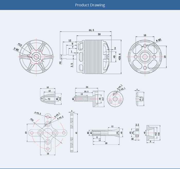 Мотор T-Motor AS2312 KV1150 3-4S 357W для літаків