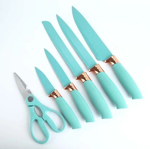 УЦЕНКА! Кухонные принадлежности 19 предметов Kitchen Set Бирюзовый (Плохая упаковка, трещина на корпусе 2665)