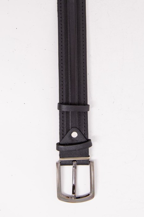 Чоловічий ремінь з еко-шкіри, колір Чорний, 196R40S1W18