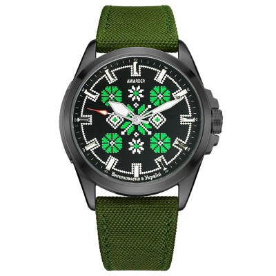 Awarder Embroidery Black-Green Green  Battery 10ATM