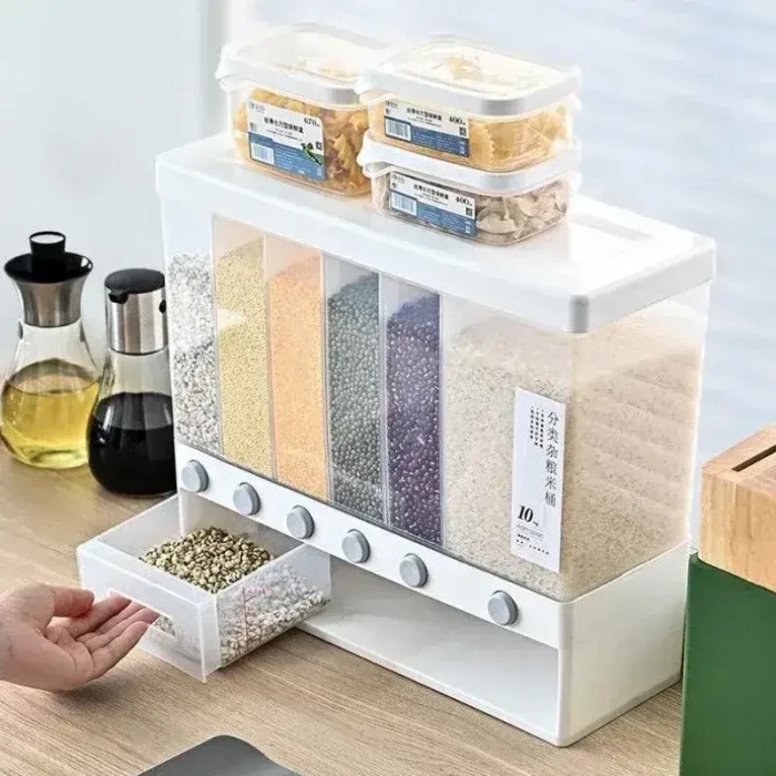 УЦЕНКА! ОРГАНАЙЗЕР для сыпучих продуктов Assorted Grain Rice Bucket Диспенсер (Повреждена крышка 2666)