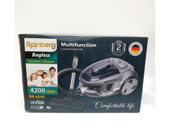 Пылесос Rainberg RB-659S колбовый с регулятором мощности HEPA фильтр 4L - 4200 W