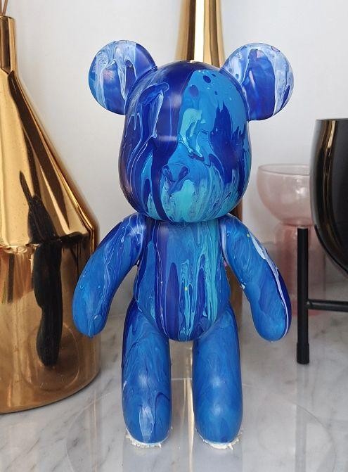 Флюидный медвежонок fluid bear bearbrick, 23 см, с красками BLUE
