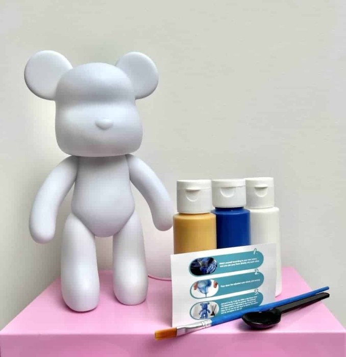 Флюидный медвежонок fluid bear bearbrick, 23 см, с красками BLUE