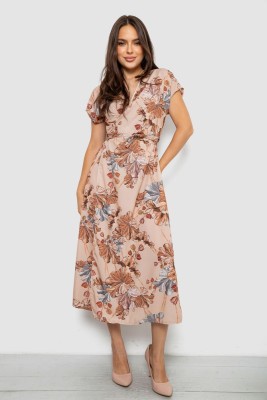 Сукня жіноча однотонна з принтом, колір блакитний, 257R177-5