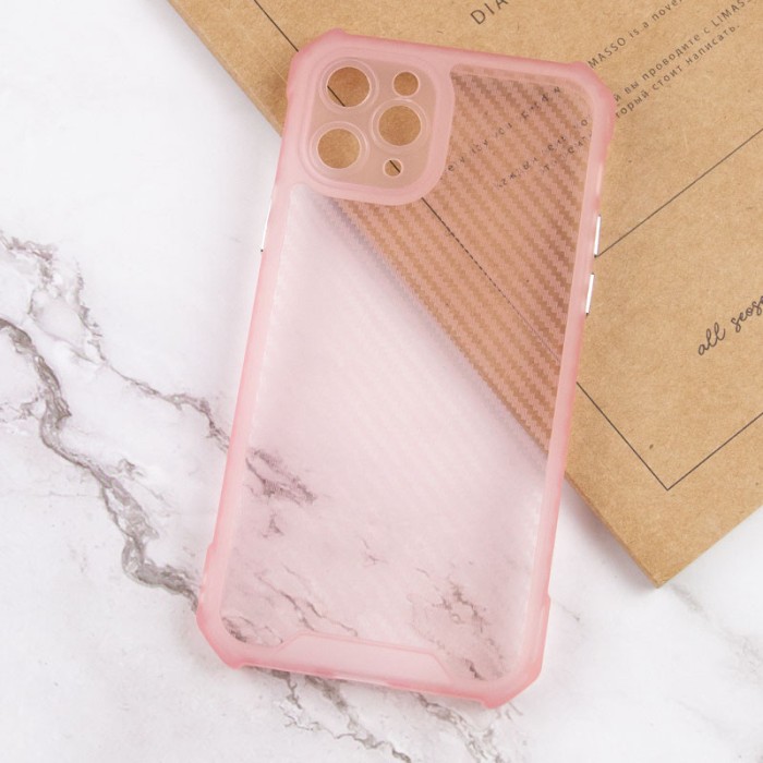 Чохол TPU Ease Carbon color series для Apple iPhone 11 Pro (5.8") Рожевий / Прозорий