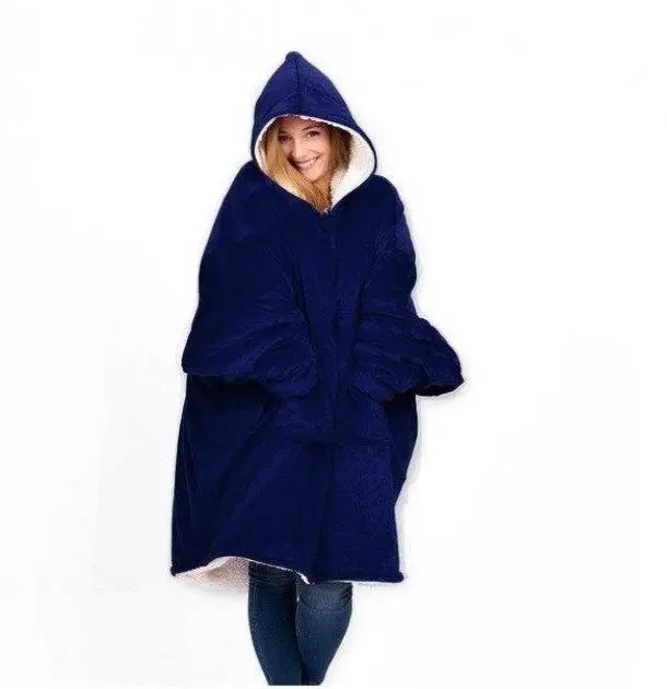 Толстовка плед с капюшоном Huggle Hoodie Синий