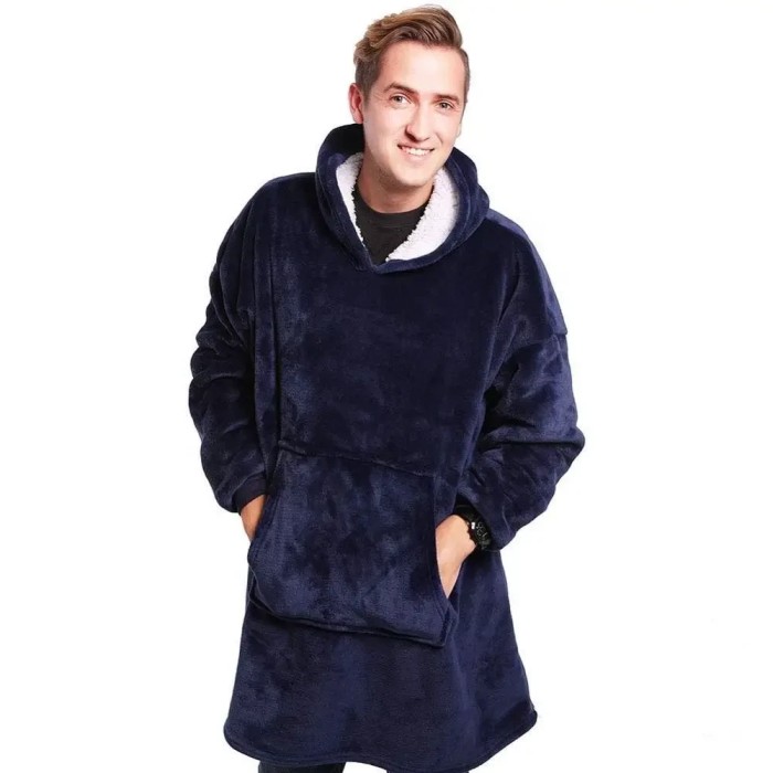 Толстовка плед с капюшоном Huggle Hoodie Синий