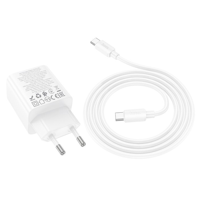 МЗП Hoco N56 Fundador PD30W four-port (2USB-A/2C) + кабель Type-C to Type-C Black
