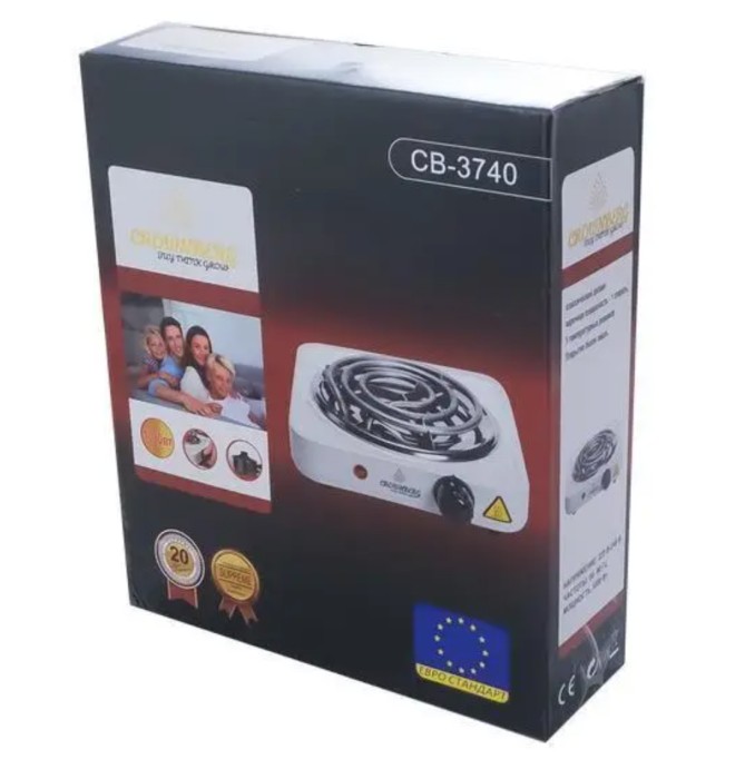 Электроплита CROWNBERG СВ-3740 1000W спиральная