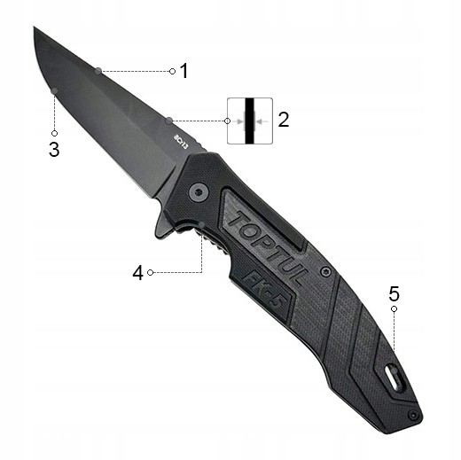 Складаний кишеньковий ніж L225 мм TOPTUL FK-5