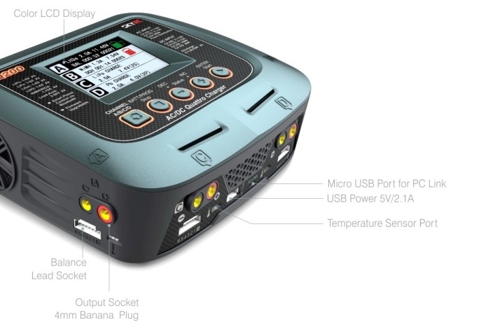 Зарядний пристрій кватро SkyRC Q200 10A 200W/300W з/БЖ універсальний (SK-100104)