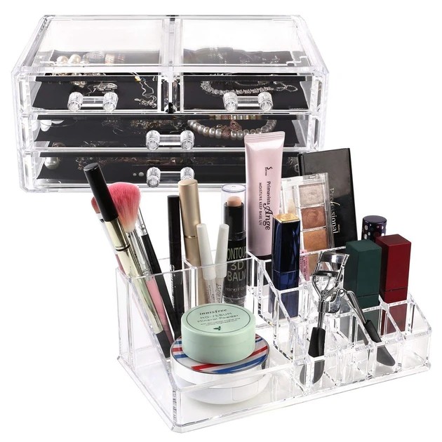 УЦЕНКА! Органайзер-стойка для косметики с 4 ящичками Cosmetic Storage Box (Повреждение корпуса 3049)