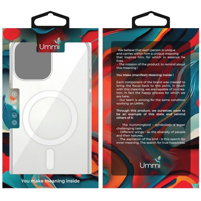 Чохол Ummi transparent with MagSafe для Apple iPhone 13 Pro (6.1") Clear