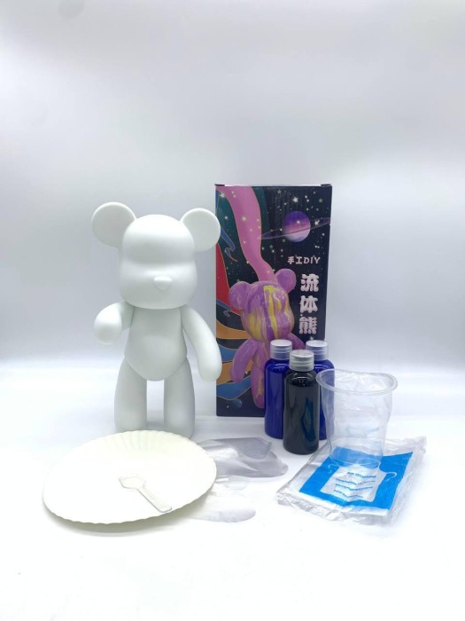 Флюидный медвежонок fluid bear bearbrick, 23 см, с красками YELLOW