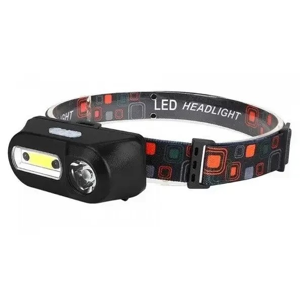 Налобный фонарь BL 1801A /1804A COB XPE + сенсор 18650 USB charge | Фонарик на голову аккумуляторный