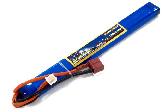 Акумулятор для страйкбола Giant Power (Dinogy) Li-Pol 1300 мАг 7.4 В 190x17x12 мм T-Plug 25C
