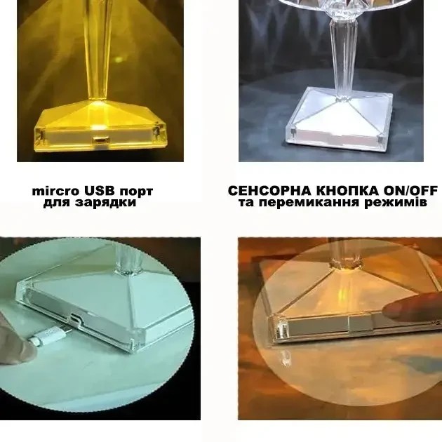 УЦЕНКА! Декоративный LED светильник ночник Diamond light Бриллиант (Плохая упаковка 2672)