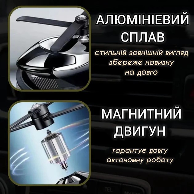 Автомобильный многоразовый GREY ароматизатор вертолет для авто парфюм в машину пахучка салона