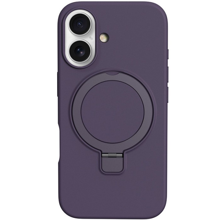 Чохол Silicone Case Full Protective NO LOGO with Ring для Apple iPhone 16 (6.1") Red