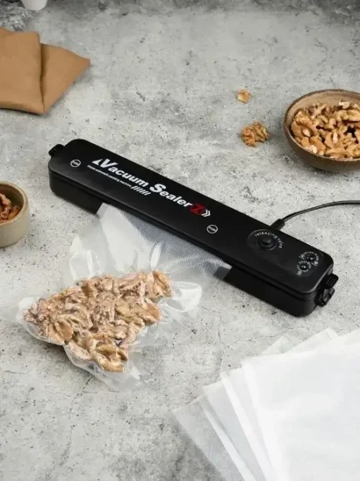 Вакуумный упаковщик для кухни чорний Вакууматор бытовой vacuum sealer Продуктовый вакуумный упаковщик для дома