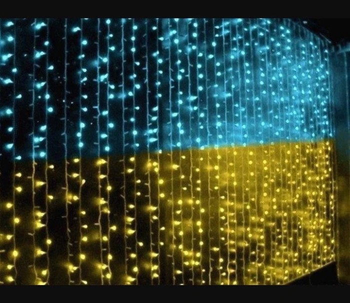 Патріотична гірлянда штора Прапор України 3х2м 160 LED