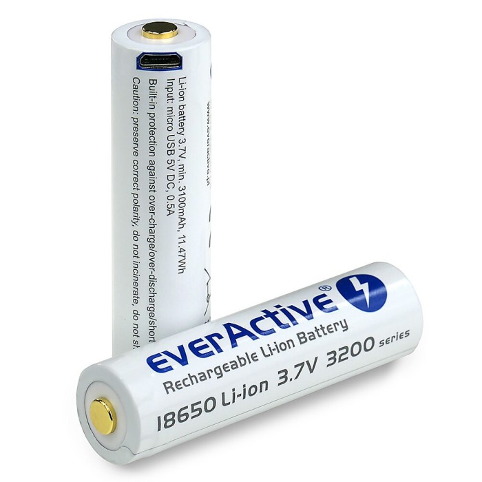 Аккумулятор 18650 EverActive 3200мАг 7А Li-Ion MicroUSB із захистом