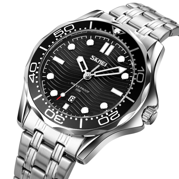 Skmei 9276SSIBK Silver-Black Steel Strap