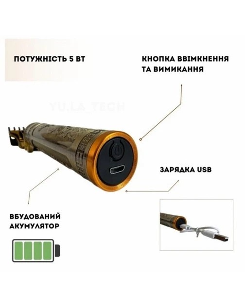 Машинка - триммер для стрижки волос и бороды RAF R.430 беспроводная аккумуляторная с насадками Bronze