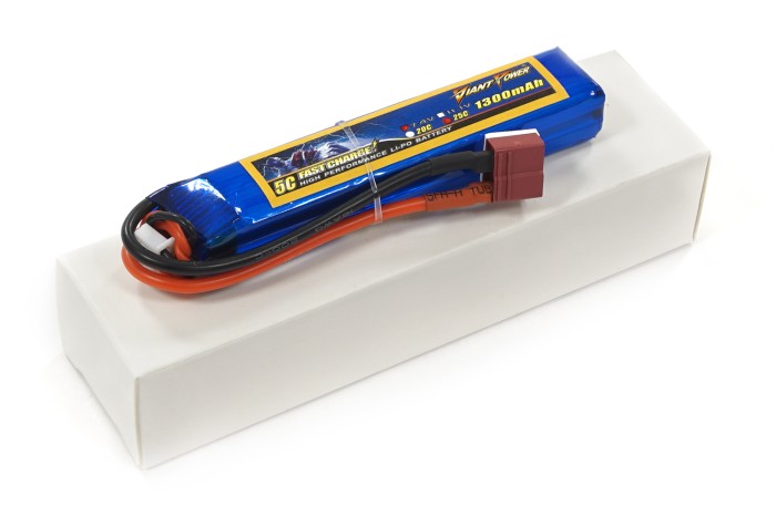 Акумулятор для страйкбола Giant Power (Dinogy) Li-Pol 1300 мАг 7.4 В 103x20x16 мм T-Plug 25C