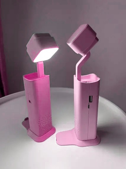 Настольная лампа фонарь Power Bank XANES . Розовый и зелений