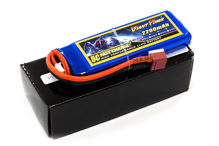 Акумулятор для страйкбола Giant Power (Dinogy) Li-Pol 2200 мАг 7.4 В 102x33x16 мм T-Plug 25C