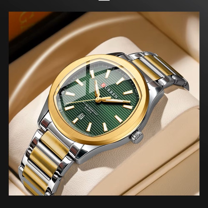 Curren 8474 Silver-Gold-Green