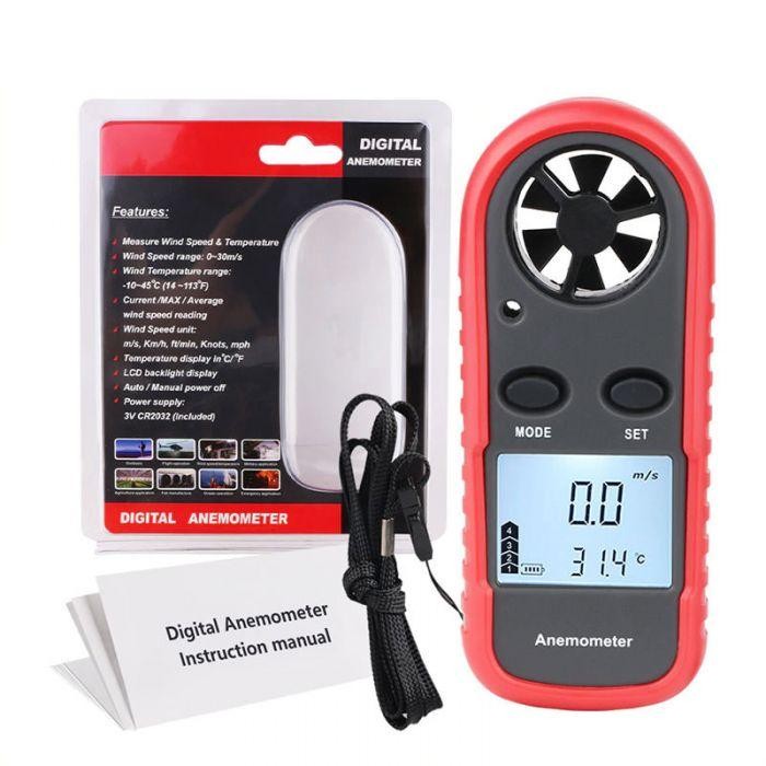 Анемометр цифровий 0,1-30 м/с, -10-45 °C WINTACT WT816