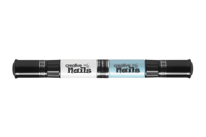 Дитячий лак-олівець для нігтів Malinos Creative Nails на водній основі (2 кольори Білий + Блакитний)