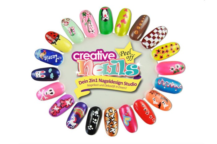 Дитячий лак-олівець для нігтів Malinos Creative Nails на водній основі (2 кольори Білий + Блакитний)