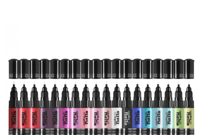 Дитячий лак-олівець для нігтів Malinos Creative Nails на водній основі (2 кольори Білий + Блакитний)