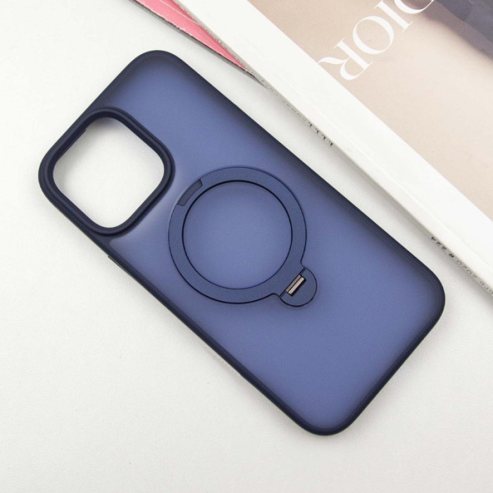 TPU+PC чохол Metal Buttons with MagSafe Colorful HQ Ring для Apple iPhone 14 Pro Max (6.7") Purple