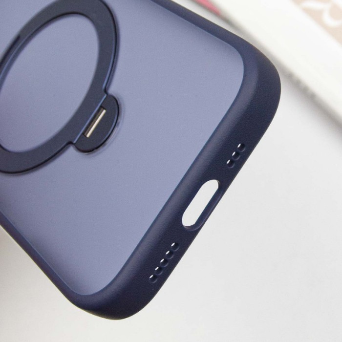 TPU+PC чохол Metal Buttons with MagSafe Colorful HQ Ring для Apple iPhone 14 Pro Max (6.7") Purple