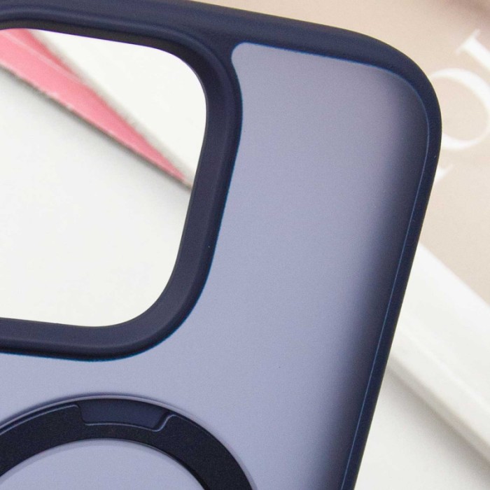 TPU+PC чохол Metal Buttons with MagSafe Colorful HQ Ring для Apple iPhone 14 Pro Max (6.7") Purple