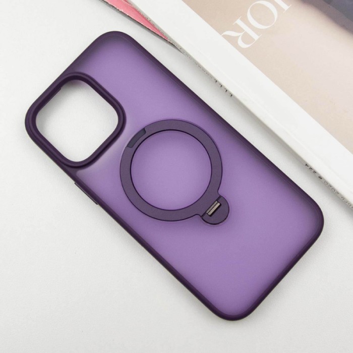 TPU+PC чохол Metal Buttons with MagSafe Colorful HQ Ring для Apple iPhone 14 Pro Max (6.7") Purple