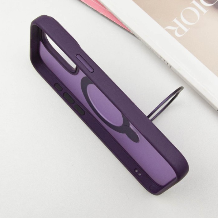 TPU+PC чохол Metal Buttons with MagSafe Colorful HQ Ring для Apple iPhone 14 Pro Max (6.7") Purple