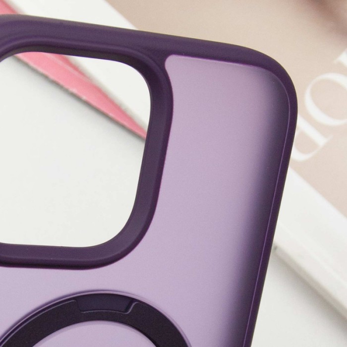 TPU+PC чохол Metal Buttons with MagSafe Colorful HQ Ring для Apple iPhone 14 Pro Max (6.7") Purple