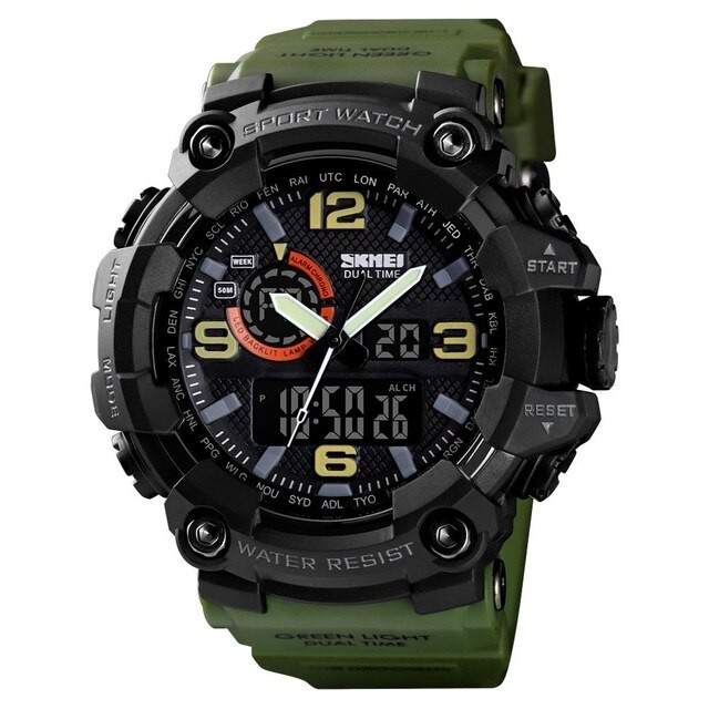 Skmei 1520AG Black-Military Wristband. SALE