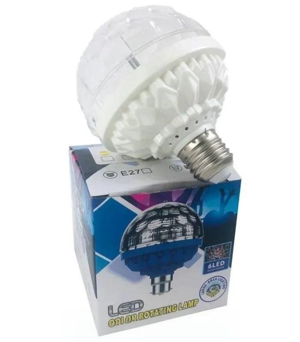 Светодиодная диско лампа в патрон COLOR ROTATING LAMP  E27