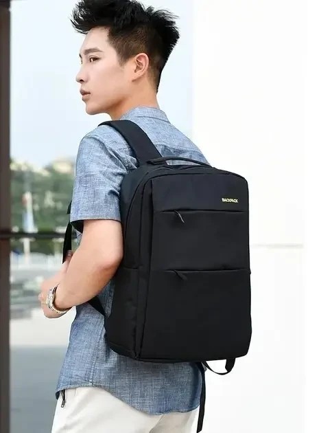 УЦЕНКА! Рюкзак городской 3в1 Backpack 9018 дорожный комплект черный (Нет упаковки, порез 3062)