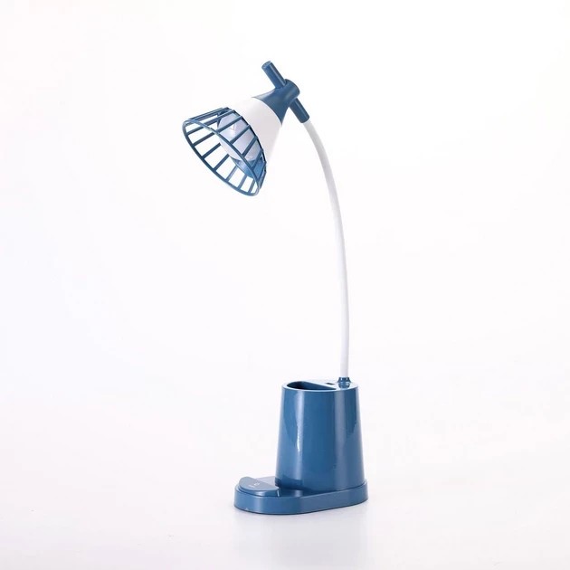 Лампа на гибкой ножке DESKTOP LAMP EL-2176  синий с функцией Powebank 1200mAh, держателем телефона